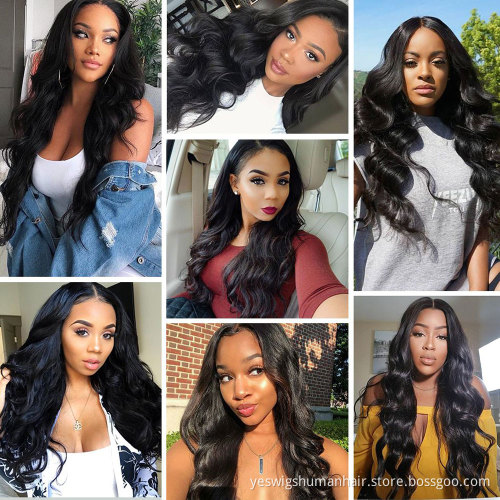 Cheap Raw Brazilian Virgin Body Wave Natural Color 100% Human Hair 360 Full Hd Lace Front Wig Lace Frontal Wig For Black Women